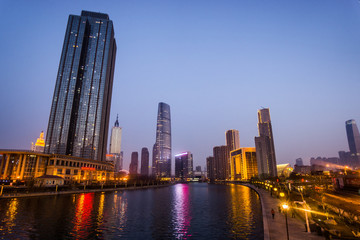 Obraz na płótnie Canvas Cityscape of Tianjin, China