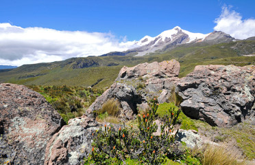 Fototapeta na wymiar Volcán Cayambe en Ecuador, sud america