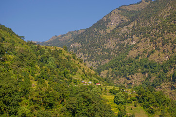 Fototapeta premium Landscape nature of Mount Himalayas in Nepal