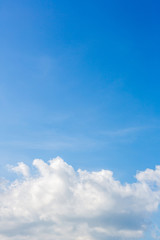  blue sky background with tiny clouds. Sky is a beautiful patterned cloud in the daytime during the summer is a panoramic image.