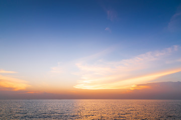 Sunset sky background over the sae.Nature background.