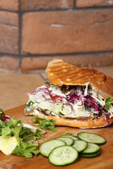 Doner kebab in pita. Shawarma.
