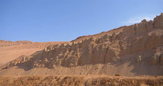 Nature landscape view of the Flaming Mountain Valley in Turpan Xinjiang Province China.