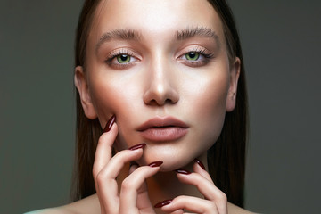 sensual amazing girl with beautiful make-up