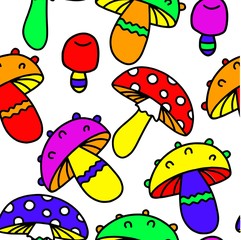 mushrooms pattern vector illustration