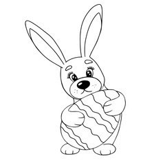  vector illustration rabbit coloring easter eggs