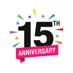 15th Years Anniversary Logo Design Vector