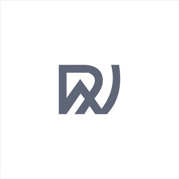 Initial letter wr or rw logo design template