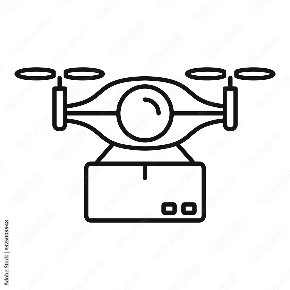 Poster security drone delivery icon. outline security drone delivery vector icon for web design isolated on