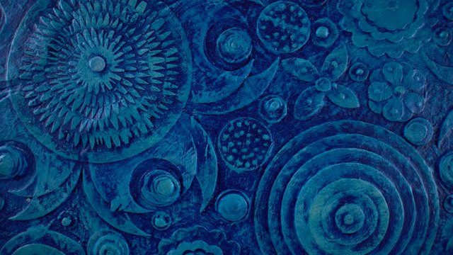 Summer festive or Midsummer, solstice contemporary artwork painting drapery. Floral pattern rotation view made of fantasy flowers. View flat lay of Valentine's background.