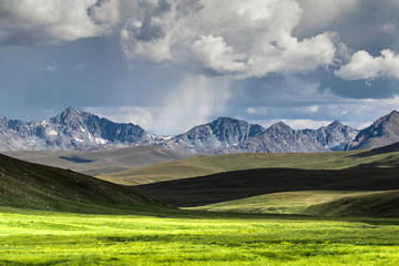 Deosai plains, plateau at 14,000 feet altitude next to great himalayas