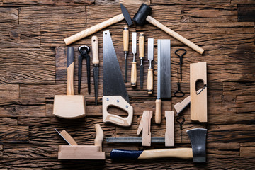 Carpenter Tools In House Shape