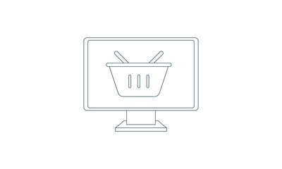 Online shop icon for ecommerce and retail stores