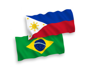 Flags of Brazil and Philippines on a white background