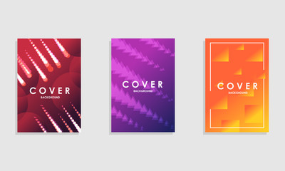 Set of three modern cover design with artsy line geometric style. Editable template for magazine , presentation , poster , background and book cover. Vector Illustration EPS 10