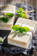 Fresh and natural mint soap made of mint