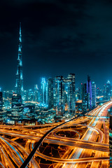 Fototapeta na wymiar Amazing night dubai downtown skyline, Dubai, United Arab Emirates