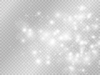 White glowing light burst explosion with transparent. Vector illustration for cool effect decoration with ray sparkles. Bright star. Transparent shine gradient glitter.