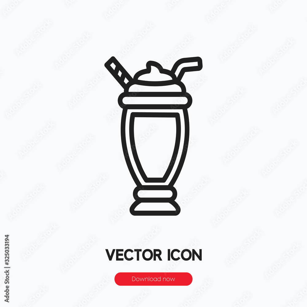 Poster milkshake icon vector. linear style sign for mobile concept and web design. milkshake symbol illustr