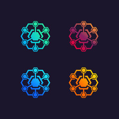 Hexagonal technology Logo designs template