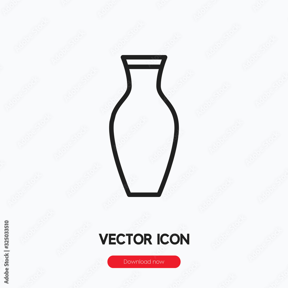 Poster vase icon vector. linear style sign for mobile concept and web design. vase symbol illustration. pix