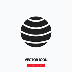 Ball icon vector. Linear style sign for mobile concept and web design. Ball symbol illustration. Pixel vector graphics - Vector.