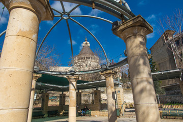 Fototapeta premium Dome of the Basilica of the Annunciation in Nazareth, Israel,