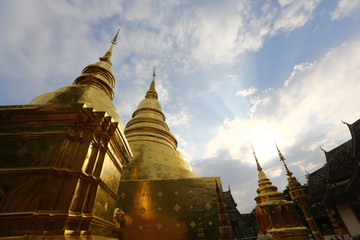 Fototapeta premium Wat Phra Singh is a Buddhist temple , Chiang Mai Thailand