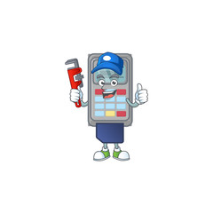 Smiley Plumber POS machine on mascot picture style