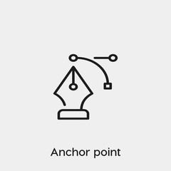 Anchor point icon vector. Linear style sign for mobile concept and web design. Pen tool symbol illustration. Pixel vector graphics - Vector.	