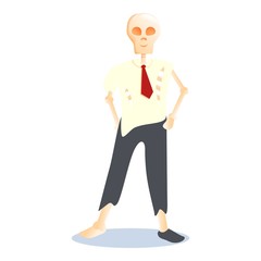 Shirt pants skeleton icon. Cartoon of shirt pants skeleton vector icon for web design isolated on white background