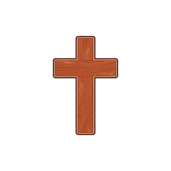 Wooden Christian cross abstract pattern. Wooden cross icon