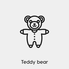 Teddy bear icon vector. Linear style sign for mobile concept and web design. Teddy bear symbol illustration. Pixel vector graphics - Vector.	