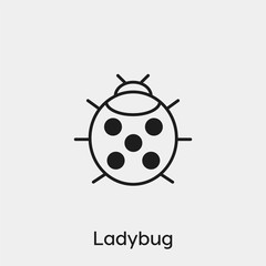 Ladybug icon vector. Linear style sign for mobile concept and web design. Ladybug symbol illustration. Pixel vector graphics - Vector.	