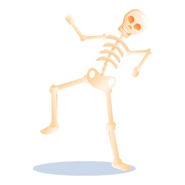Smiling skeleton icon. Cartoon of smiling skeleton vector icon for web design isolated on white background
