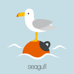 Naklejka premium cute card with seagull