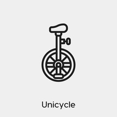 Unicycle icon vector. Linear style sign for mobile concept and web design. Unicycle symbol illustration. Pixel vector graphics - Vector.	