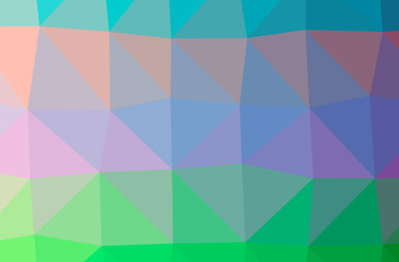 Illustration of abstract Blue, Green And Purple horizontal low poly background. Beautiful polygon design pattern.