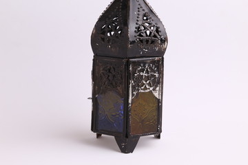 Moroccan lantern in color background...