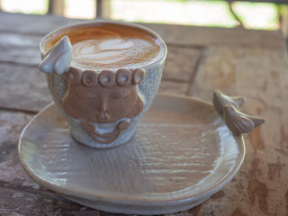 Close-up of a cup of coffee at Hafe Fusion Farm, Mae Jo, Chiang Mai