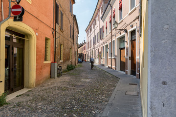 Fototapeta na wymiar A tourist walk through the beautiful city of Ferrara. Ferrara, Italy, 5/7/2018