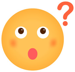 Cartoon face emoticon vector illustration / question