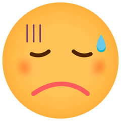 Cartoon face emoticon vector illustration / Disappointment