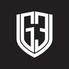 GE Logo monogram with emblem shield design isolated on black background