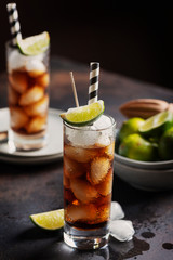 Alcoholic cocktail cuba libre