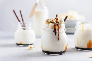 Smoothie with milk and caramel