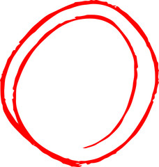 Variations of Red thin circles for handwritten scoring