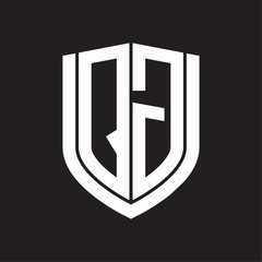 QG Logo monogram with emblem shield design isolated on black background