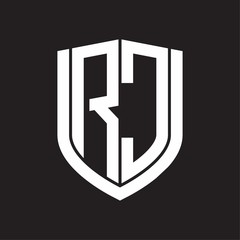 RC Logo monogram with emblem shield design isolated on black background