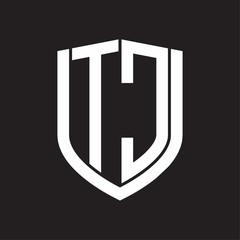 TC Logo monogram with emblem shield design isolated on black background